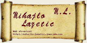 Mihajlo Lazetić vizit kartica